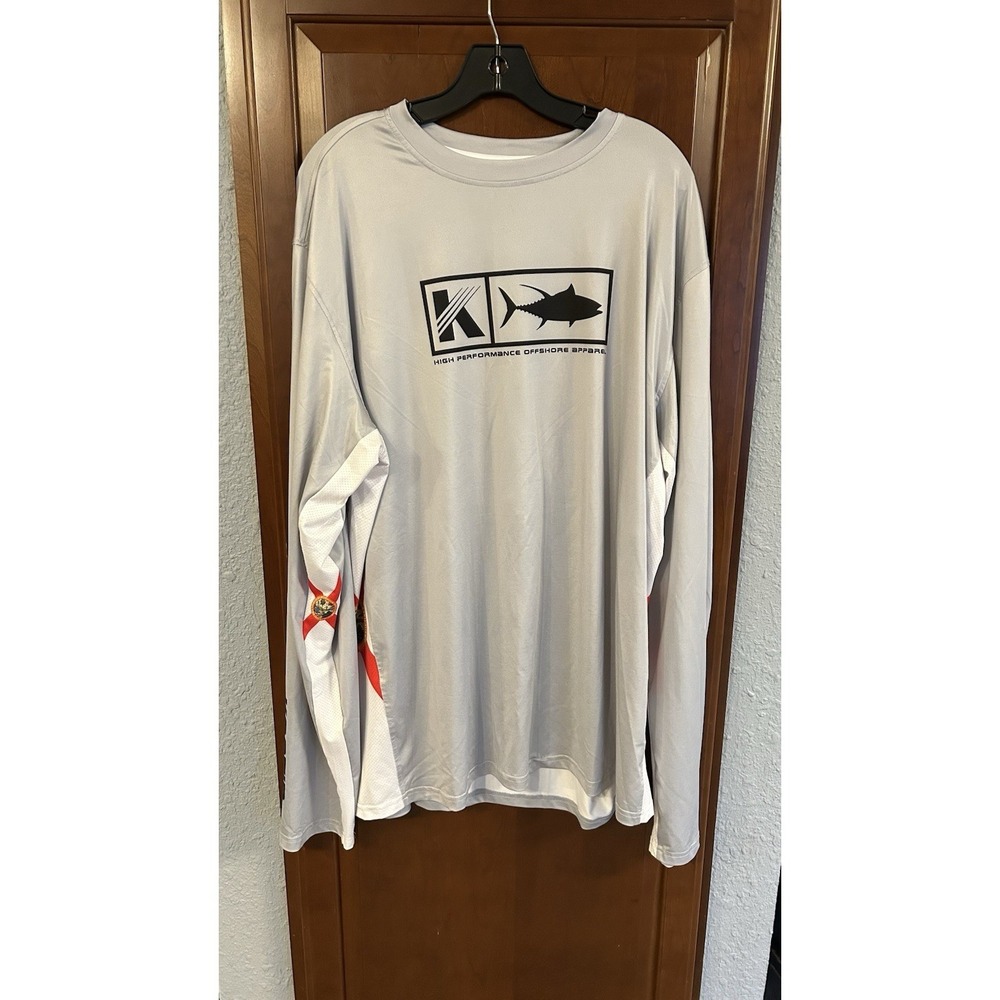 Koofin Gear Logo Shirt Mens 2XL Gray Long Sleeve Performance Florida State Flag